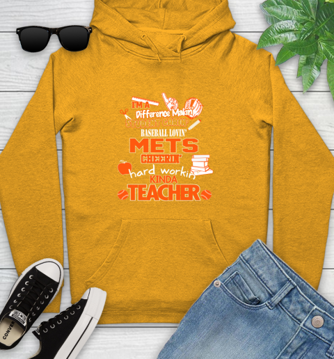 New York Mets MLB I'm A Difference Making Student Caring Baseball Loving Kinda Teacher Youth Hoodie 2