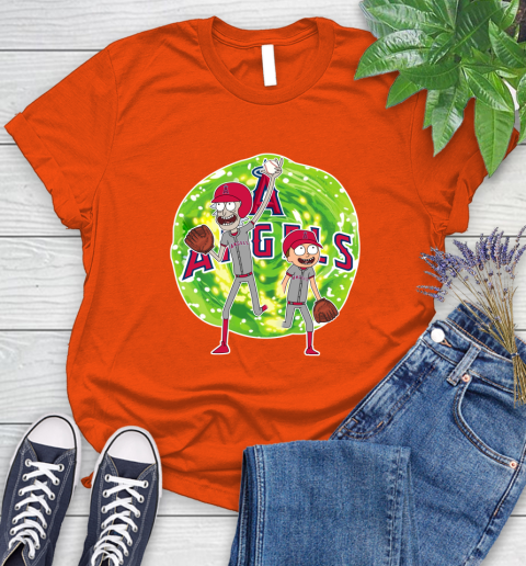 MLB Los Angeles Angels Rick And Morty Baseball Sports Women's T-Shirt 4