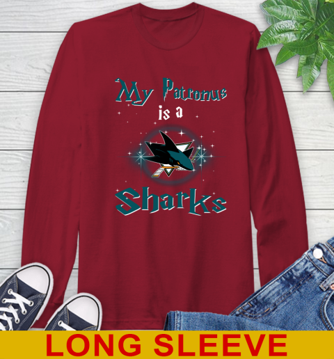 NHL Hockey Harry Potter My Patronus Is A San Jose Sharks Long Sleeve T-Shirt 9