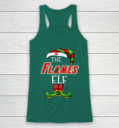 Calgary Flames Christmas ELF Funny NHL Racerback Tank 5