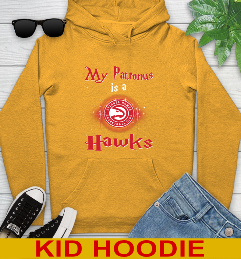 NBA Basketball Harry Potter My Patronus Is A Atlanta Hawks Youth Hoodie 2