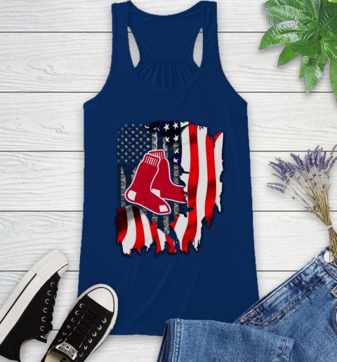 Boston Red Sox MLB Baseball American Flag Racerback Tank - Image 9