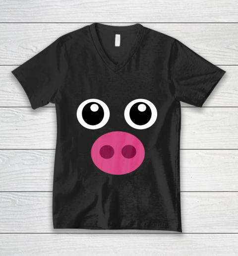 Funny Pig Face Shirt Swine Halloween Costume Gift T Shirt.JRS6TGU0CQ V-Neck T-Shirt