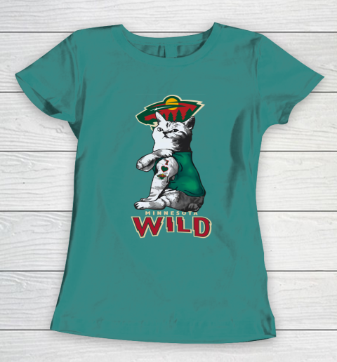 NHL My Cat Loves Minnesota Wild Hockey Women's T-Shirt 10