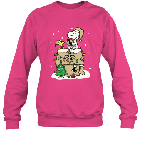 9flb a happy christmas with new orleans saints snoopy sweatshirt 35 front heliconia