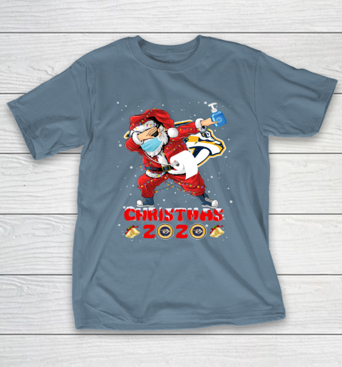 Nashville Predators Funny Santa Claus Dabbing Christmas 2020 NHL T-Shirt 6