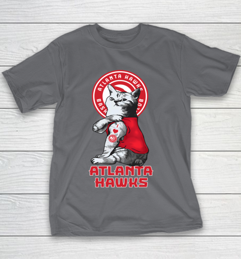 NBA Basketball My Cat Loves Atlanta Hawks Youth T-Shirt 5