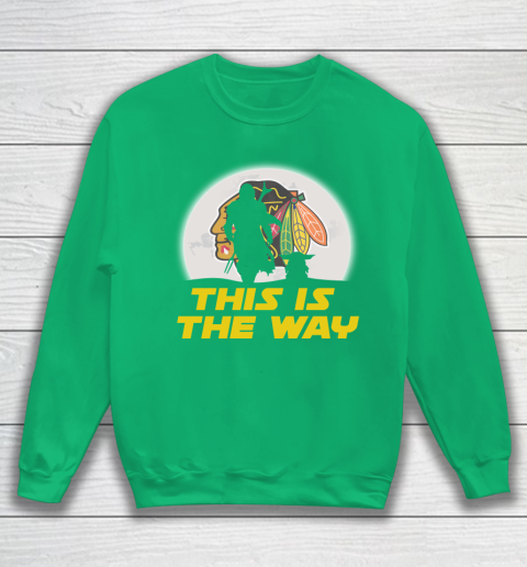 Chicago Blackhawks NHL Ice Hockey Star Wars Yoda And Mandalorian This Is The Way Sweatshirt 5