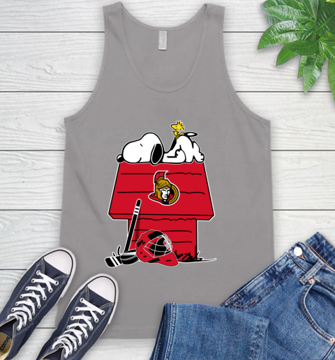 Ottawa Senators NHL Hockey Snoopy Woodstock The Peanuts Movie Tank Top 4