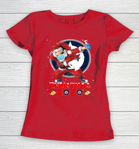 Winnipeg Jets Funny Santa Claus Dabbing Christmas 2020 NHL Women's T-Shirt 9