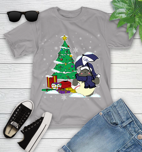 Colorado Rockies MLB Baseball Cute Tonari No Totoro Christmas Sports Youth T-Shirt 4