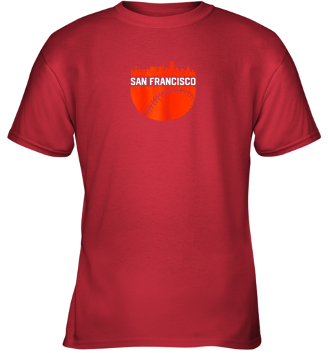 ohp2 vintage downtown san francisco cali skyline baseball youth t shirt 26 front red