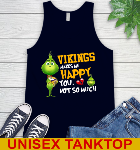 NFL Minnesota Vikings Makes Me Happy You Not So Much Grinch Football Sports Tank Top 2