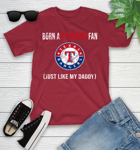MLB Baseball Texas Rangers Loyal Fan Just Like My Daddy Shirt Youth T-Shirt 12