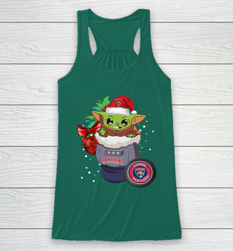 Florida Panthers Christmas Baby Yoda Star Wars Funny Happy NHL Racerback Tank 6