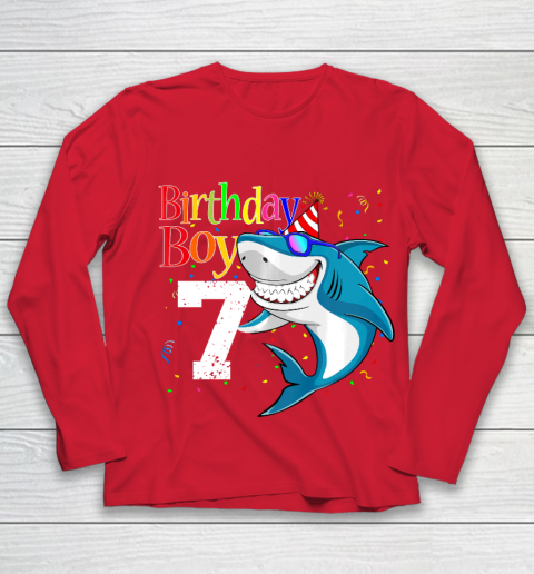 Kids 7th Birthday Boy Shark Shirts 7 Jaw Some Four Tees Boys 7 Years Old Youth Long Sleeve 8