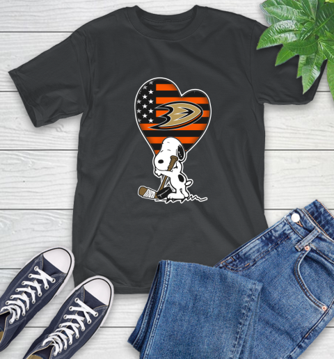 Anaheim Ducks NHL Hockey The Peanuts Movie Adorable Snoopy T-Shirt 2