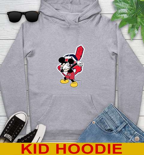 Cleveland Indians MLB Baseball Dabbing Mickey Disney Sports Youth Hoodie 6