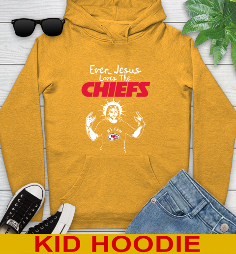 Kansas City Chiefs NFL Football Even Jesus Loves The Chiefs Shirt Youth Hoodie 2