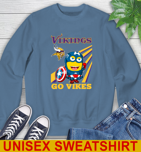 NFL Football Minnesota Vikings Captain America Marvel Avengers Minion Shirt Sweatshirt 10