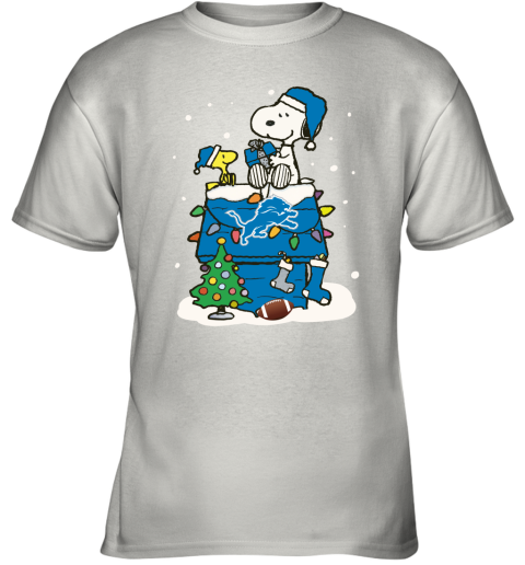 A Happy Christmas With Detroit Lions Snoopy Youth T-Shirt
