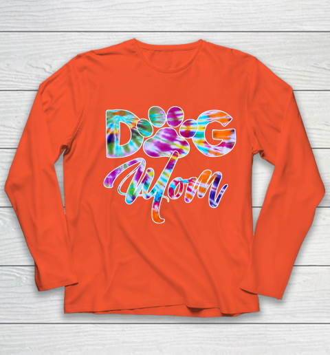 Dog Mom Shirt Tie Dye Dog Mom Apparel for Women Dog Lover Gifts Paw Youth Long Sleeve 3