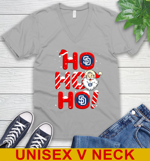 San Diego Padres MLB Baseball Ho Ho Ho Santa Claus Merry Christmas Shirt V-Neck T-Shirt 3