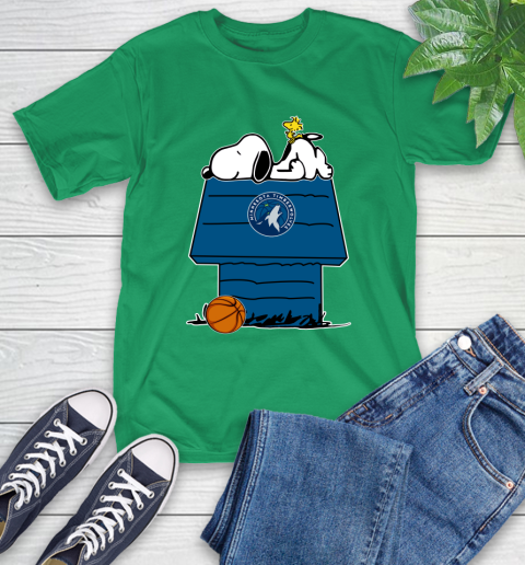 Minnesota Timberwolves NBA Basketball Snoopy Woodstock The Peanuts Movie T-Shirt 7