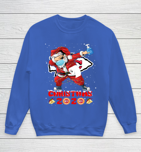 Kansas City Chiefs Funny Santa Claus Dabbing Christmas 2020 NFL Youth Sweatshirt 6
