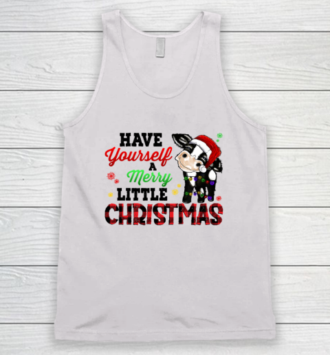 Have Yourself Merry Little Christmas Santa Cow Pajama Tank Top