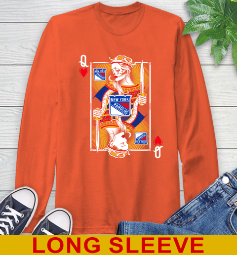NHL Hockey New York Rangers The Queen Of Hearts Card Shirt Long Sleeve T-Shirt 4