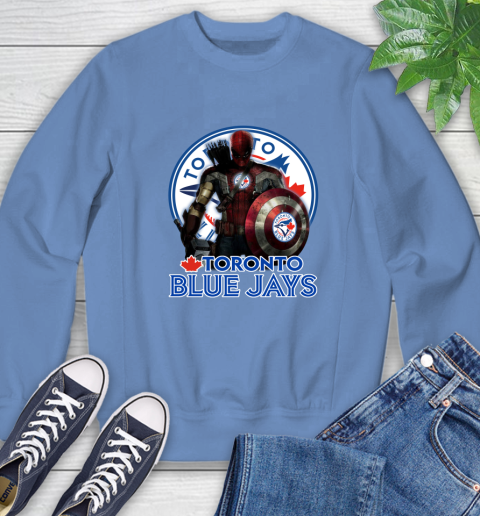 MLB Captain America Thor Spider Man Hawkeye Avengers Endgame Baseball Toronto Blue Jays Sweatshirt 11
