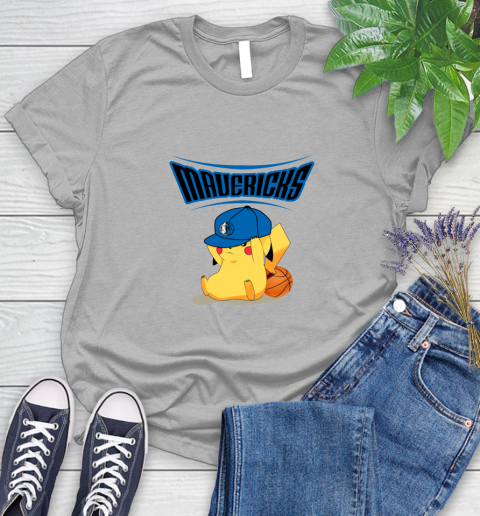 NBA Pikachu Basketball Sports Dallas Mavericks Women's T-Shirt 5