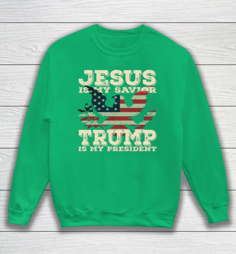 Jesus Is My Savior Trump Is My President Vintage American Sweatshirt 5