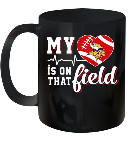 NFL My Heart Is On That Field Football Sports Minnesota Vikings Ceramic Mug 11oz