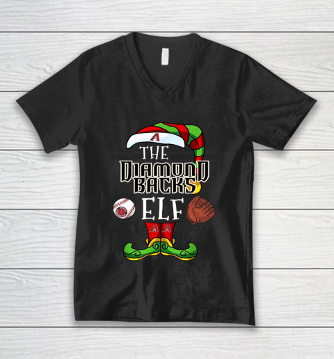 Arizona Diamondbacks Christmas ELF Funny MLB V-Neck T-Shirt
