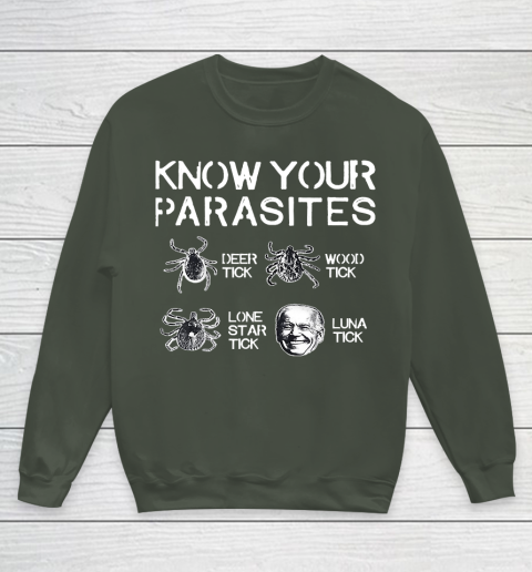 Know Your Parasites Funny Joe Biden Luna Tick Youth Sweatshirt 8