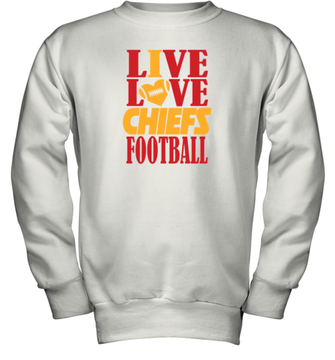 Live Love Kansas City Football Youth Sweatshirt