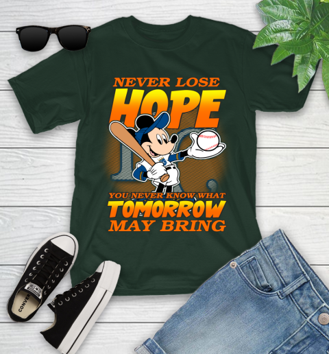 Kansas City Royals MLB Baseball Mickey Disney Never Lose Hope Youth T-Shirt 5