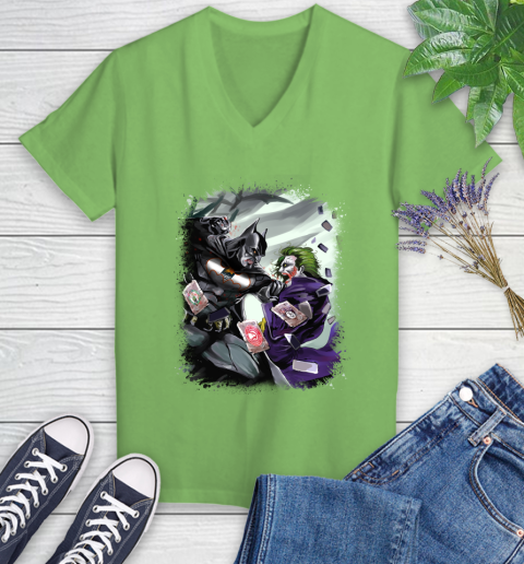 Phoenix Suns MLB Basketball Batman Fighting Joker DC Comics Women's V-Neck T-Shirt 11
