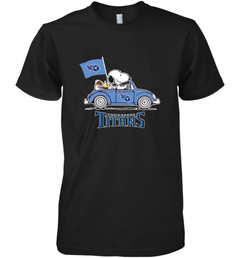 Snoopy And Woodstock Ride The Tennessee Titans Car NFL Premium Men's T-Shirt