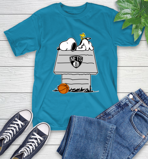 Brooklyn Nets NBA Basketball Snoopy Woodstock The Peanuts Movie T-Shirt 8
