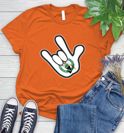 Boston Celtics NBA Basketball Mickey Rock Hand Disney Women's T-Shirt 4