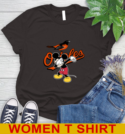 Baltimore Orioles MLB Baseball Dabbing Mickey Disney Sports Women's T-Shirt 8