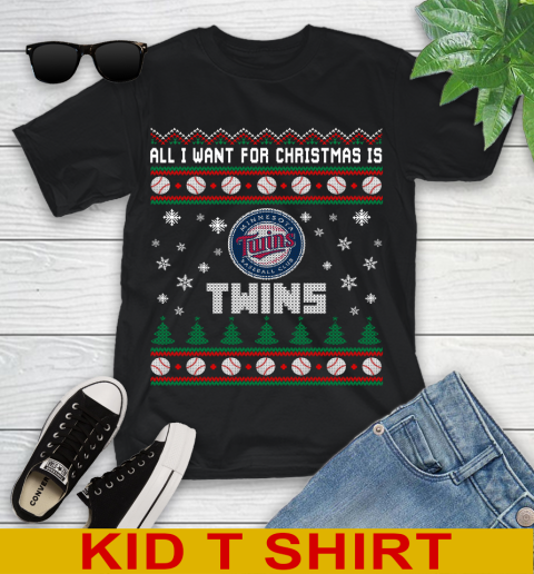 MLB All I Want For Christmas Is Minnesota Twins Baseball Sports 97