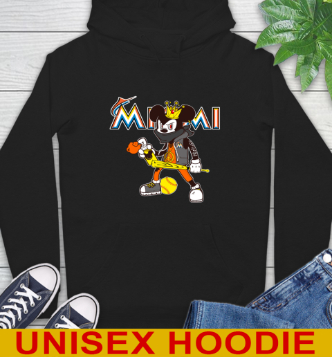 Miami Marlins MLB Baseball Mickey Peace Sign Sports Hoodie 2