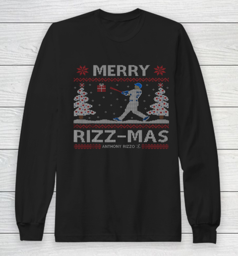 Anthony Rizzo Tshirt Merry Rizz Mas Christmas Ugly Long Sleeve T-Shirt