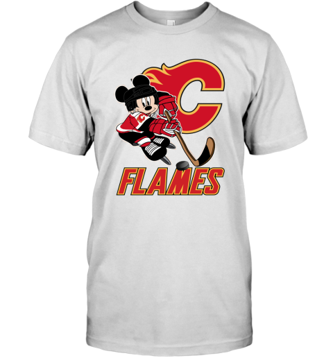 NHL Calgary Flames Mickey Mouse Disney Hockey T Shirt