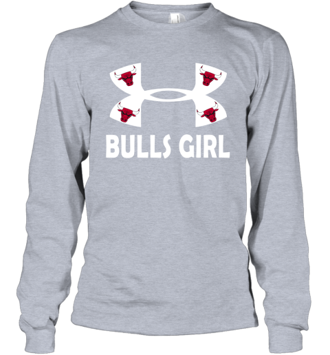 NBA Chicago Bulls Girl Under Armour Basketball Sports Ompy2nkV4Xy long sleeve tee 14 95 151514 front sport grey