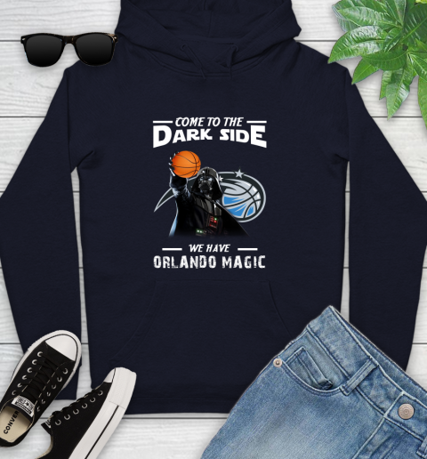 NBA Come To The Dark Side We Have Orlando Magic Star Wars Darth Vader Basketball Youth Hoodie 3